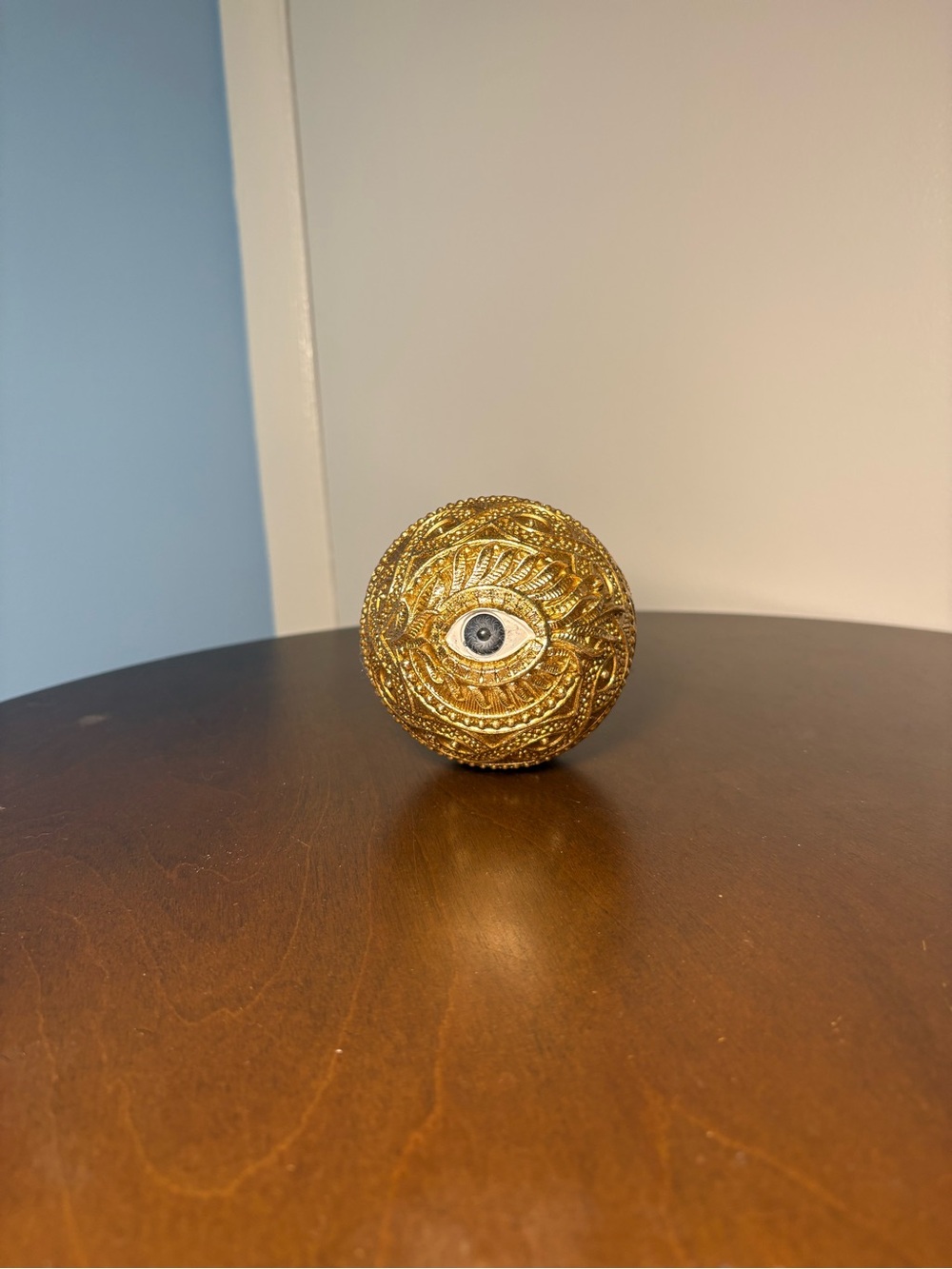 Tahari Gold Orb with Blue and White Eye Accent